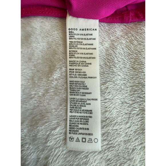 Good American NWT Fuchsia Shine Compression Scuba Tank Square Neck Bodysuit XS/0 - Picture 12 of 12